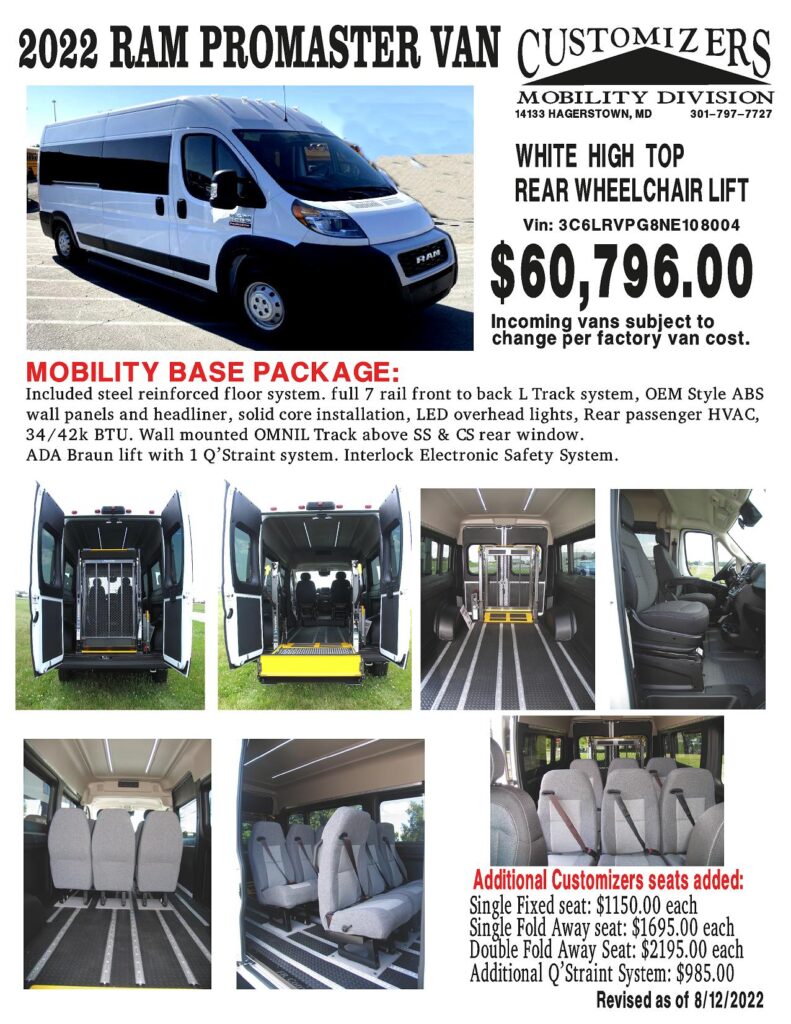 Wheelchair Accessible Vans For Sale Customizers Quality Conversions
